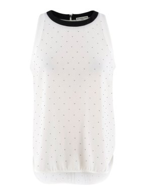 Balenciaga White Polka Dot SleevelessTop