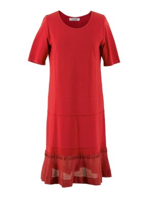D. Exterior Short Sleeved Flared dress