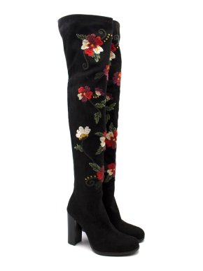 Sam Edelman Floral Embroidered Thigh High Boots
