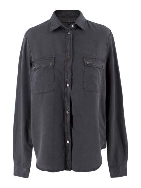 7 For All Man Kind Charcoal Button-up Blouse