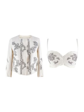 Ermanno Scervino Embellished Jacket and Bra Set