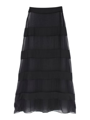 Adriana Degreas Mesh Striped Maxi Skirt