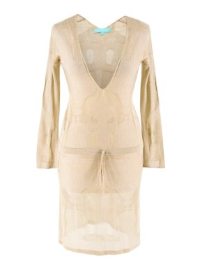 Melissa Odabash Gold Knit Beach Cover-Up Dress