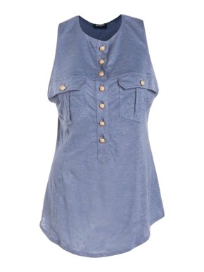 Balmain Sleeveless Linen Top