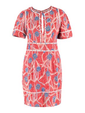 Isabel Marant Cut Out Floral Embellished Tea Dress