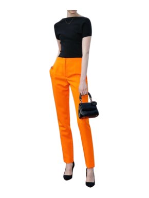 Christian Dior bright orange tailored trousers