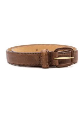 Giorgio Armani Brown Lizard Embossed Leather Belt