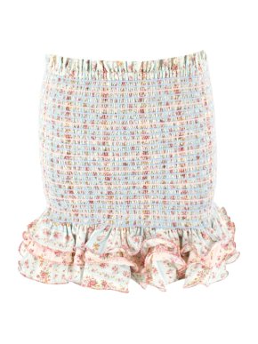 Petersyn Barrett Tweed Ruffle Mini Skirt
