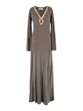 Emilio Pucci Grey Linen Maxi Dress