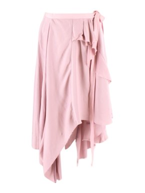 Erika Cavallini Pale Pink Asymmetric Ruffled Skirt