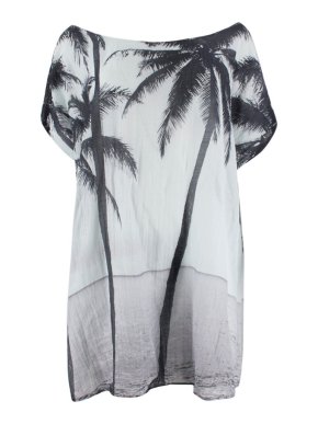 Samudra Palm Tree print Cover Up Top