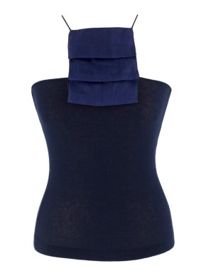 Emporio Armani Navy Ruffle Racerback Cami Top