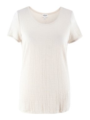 Armani Collezioni Cream Textured T-Shirt