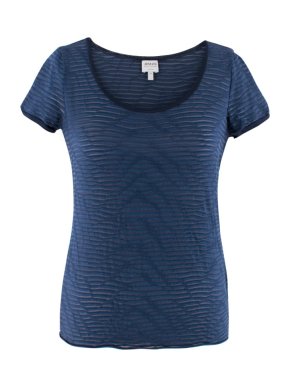 Armani Collezioni Navy Striped Sheer Top