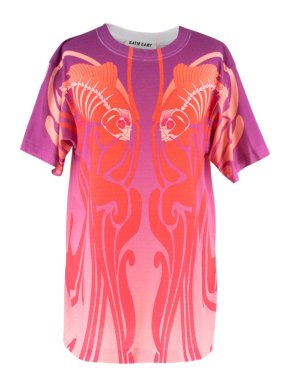 Katie Eary Men's Orange and Purple Ombre Printed T-Shirt