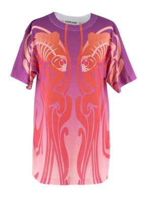 Katie Eary Orange and Purple Ombre Printed T-Shirt