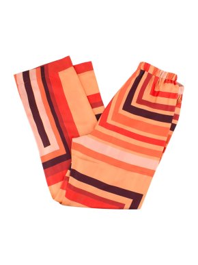 Katie Eary Orange Printed Silk Trousers