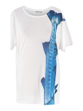 Katie Eary Barracuda Print White T-Shirt
