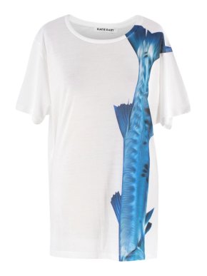 Katie Eary Barracuda Print White T-Shirt