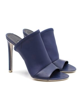 Balenciaga Navy Neoprene Mules