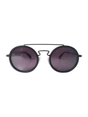Yohji Yamamoto Men's Iconic Matt Black Round Sunglasses