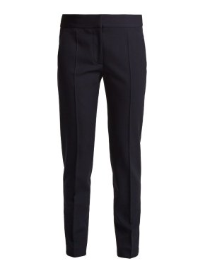 Stella McCartney Tailored Zip Hem Navy Wool Trousers - Current Season