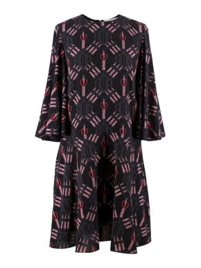 Valentino Love Blade Printed Silk Dress