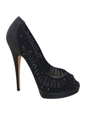 Casadei Tulle Beaded Sandals