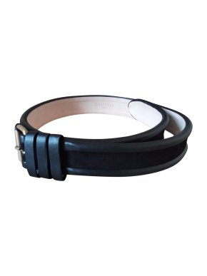 Balmain men’s black leather & suede belt