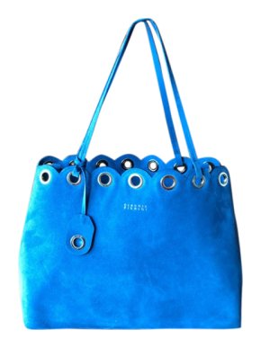 Claudie Pierlot Blue Suede Eyelet Bag