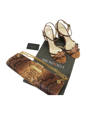 Bruno Magli Python Sandals & Shoulder Bag