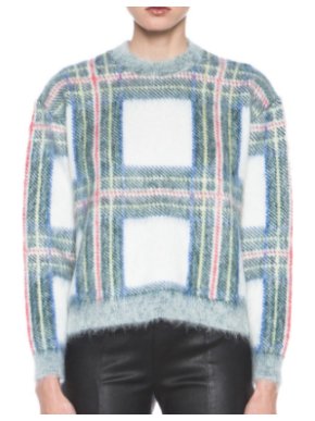 Stella McCartney Cropped Plaid Knit Sweater