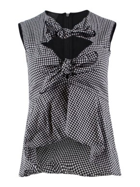 Pinko Gingham Sleeveless Tie-front Top