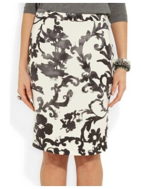 Moschino Cheap & Chic cream & black floral print pencil skirt