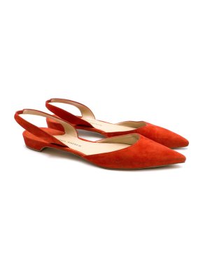 Paul Andrew Red Rhea Ballerina Pumps