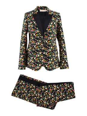 Tory Burch Black Floral Suit