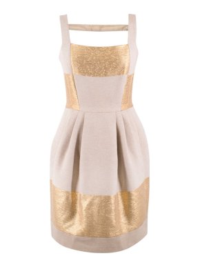 Amanda Wakeley Gold and Beige Dress