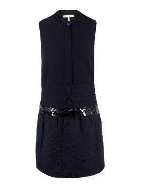 Victoria Victoria Beckham Navy Wool Dress