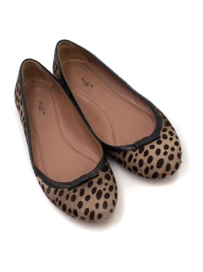 Alaia Leopard Print Pony Hair Ballet Pumps