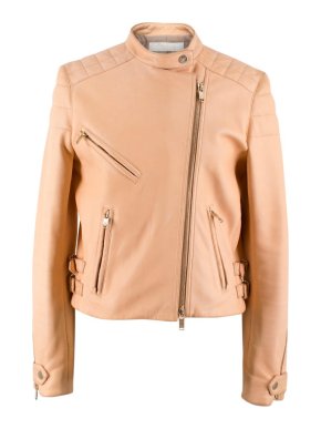 Chloe Nude Leather Biker Jacket