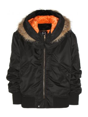 MCQ Fur Trimmed Satin Twill Bomber Jacket