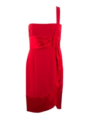 Valentino Red Silk One Shoulder Dress