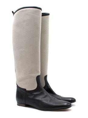 Hermes Canvas Riding Boots