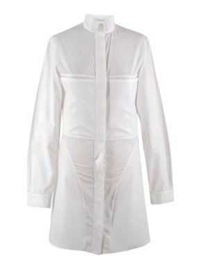 Stella McCartney White High Neck Shirt Dress