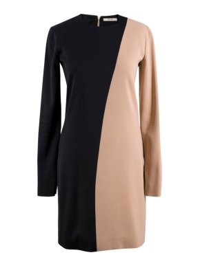 Celine Nude and Black Colour Block Mini Dress