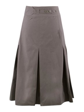 Bottega Veneta Grey Pleated Maxi Skirt