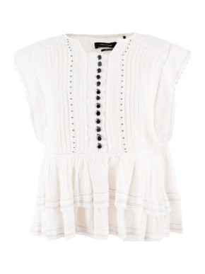 Isabel Marant White Ruffled Top