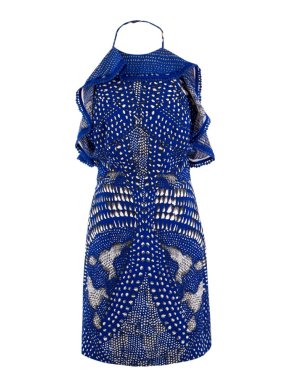 Roberto Cavalli Blue Spotted Minidress