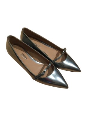 Bally Silver Pointed Flats