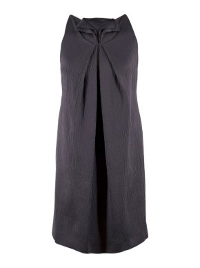 Roland Mouret Silk & Wool-blend Grey Textured Shift Dress